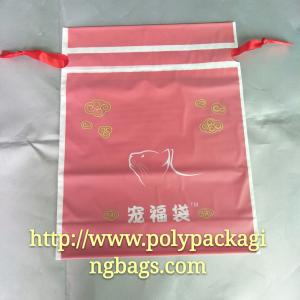 Quality Moisture Proof Red Frosted Printed Drawstring Bags Fit Christmas Gift wholesale