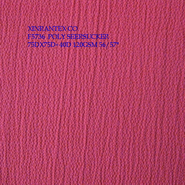 F5736 lady fashion fabric poly crinkle crepe with spandex