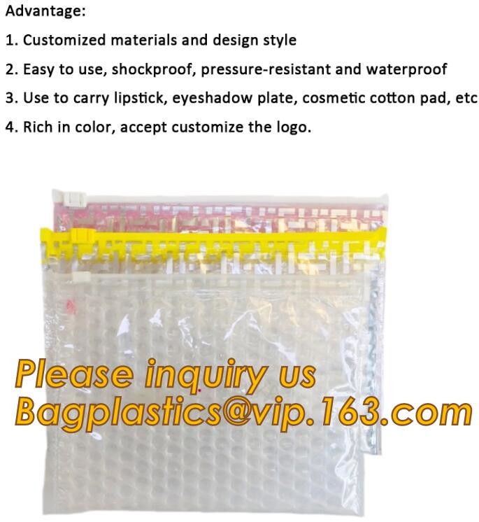 Cosmetic Pink Slider Padded Bag/Silver k Bag With Bubble,Padded Envelopes Cheap Aluminium Foil k Holographic