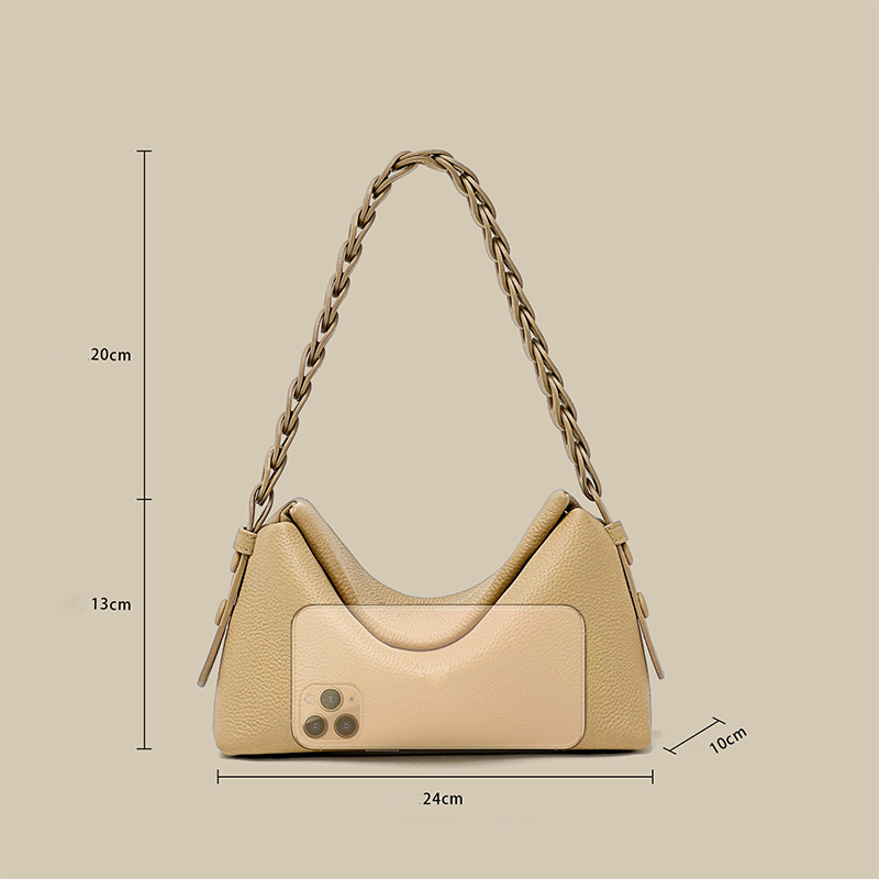 Soft Cowhide Genuine Leather Handbag Simple Style Crossbody Shoulder Bag Ladies Underarm Bag