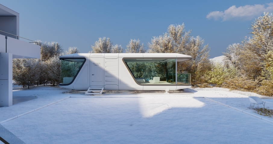 11.5*3.3*3.2m Space Capsule House Office Environmentally Friendly Luxurious Modern Prefabricated House