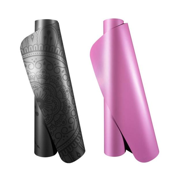 Anti-slip customized print extra large 5 mm fitness exercise natural rubber PU