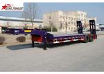 Hydraulic Semi Low Loader Trailer , Reinforced Lowboy Heavy Equipment Trailers