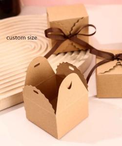 Quality ribbon closure kraft flat pack gift box wholesale