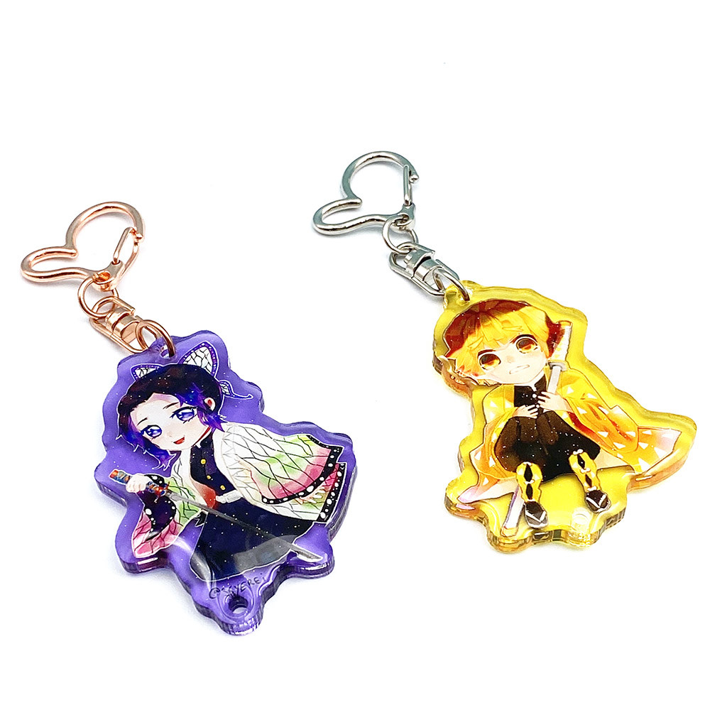 Custom shape factory made acrylic plastic epoxy non clear keychain resin glitter charm with star key accessory
