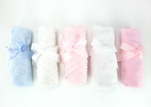 Quality Custom Made 100 Polyester Baby Blanket , Knitted Flannel Baby Girl Pram Blanket wholesale