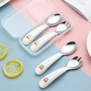 Quality Kitchen Flatware Sets 304 Stainless Steel Cutlery Sets Food Grade Cartoon Spoon Fork wholesale