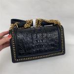 Authentic Crocodile Skin Women Gold Chain Purse Genuine Alligator Leather Lady