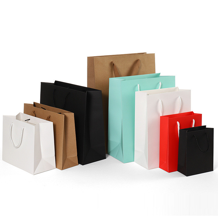 ODM CMYK 4C Shopping Recycled Paper Gift Bag With Twist Handle