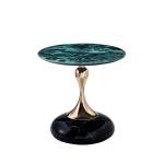 Luxury Center Table Modern Living Room Furniture Round Bent End Table Black Gold