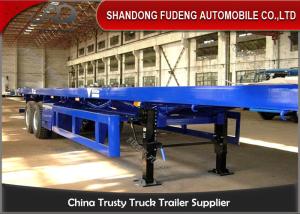 Quality 2 axle Flat bed Container Semi Truck Trailer with twist lock air bag suspension wholesale