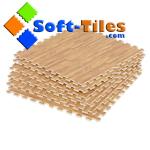 3/8" Light Oak Foam Wood Grain Floor Tiles