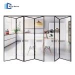 Heavy Duty Aluminium Bifold Glass Doors Waterproof Aluminum Sliding Folding Door