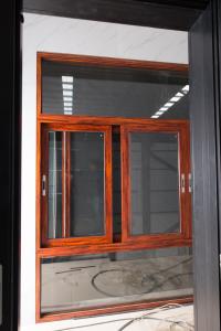Quality Red Brown Floor Large Glass Window With Aluminium Frame Horizontal Open wholesale