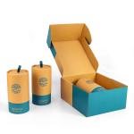 Eco 1200g Cardboard Corrugated Kraft Box Mailer Packaging With Tube