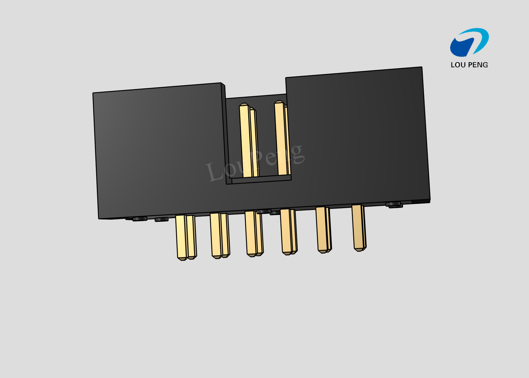 IDC Header connector, PCB Mount Receptacle, Board-to-Board, 2x6 Position, 2.0mm Pitch, Gold Flash, vertical，DIP