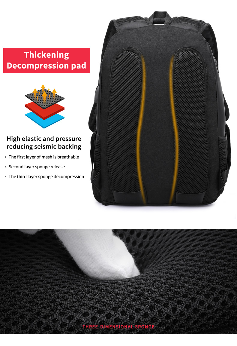 High quality products customized logo waterproof black Laptop Backpack men business Backpack