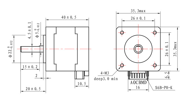1.0A Micro Stepping Motor 1.8 Degree Hybrid NEMA 14 35mm Body
