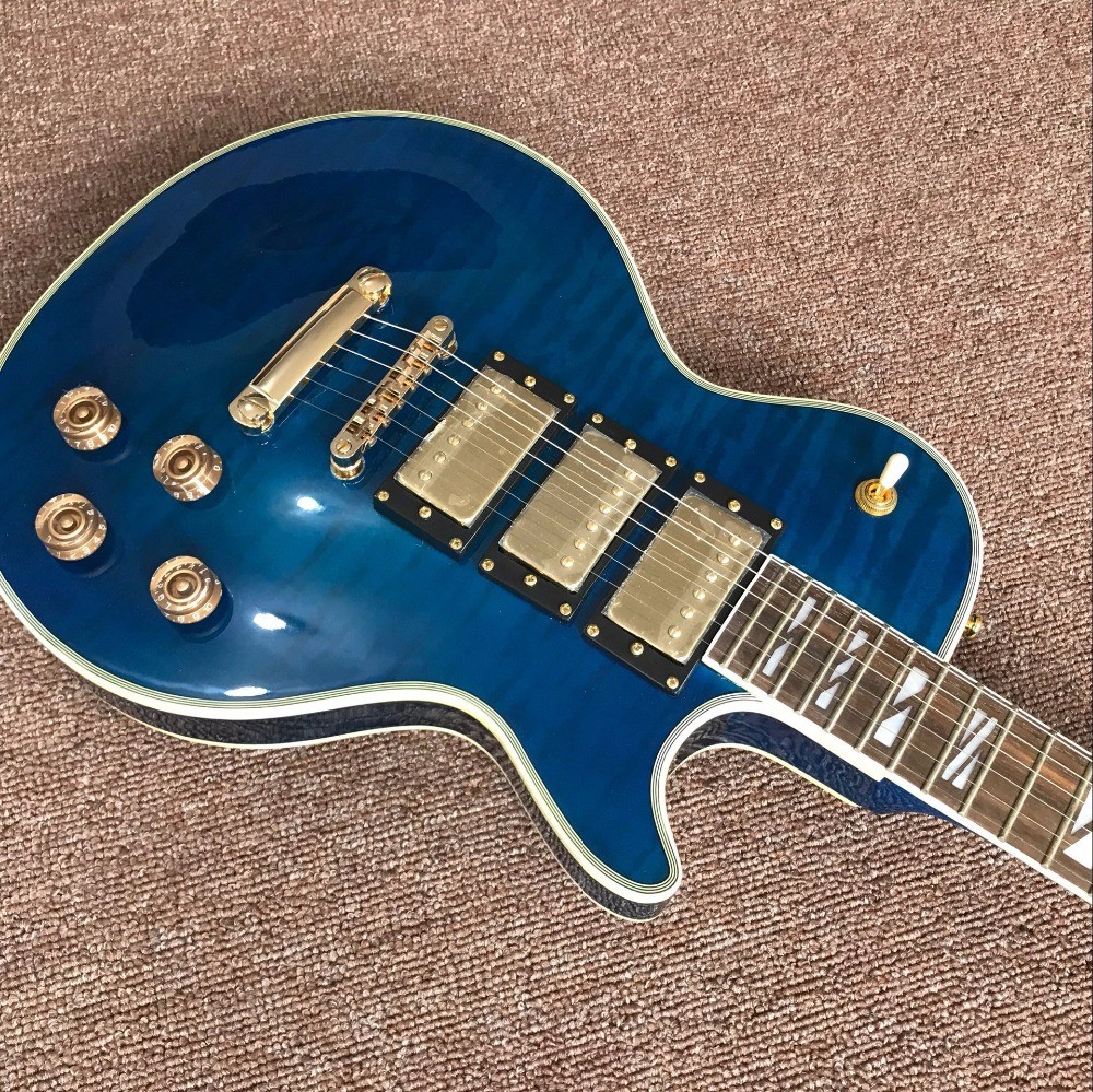 Wholesale and Hot selling OEM Custom blue L-P superme electric guitar