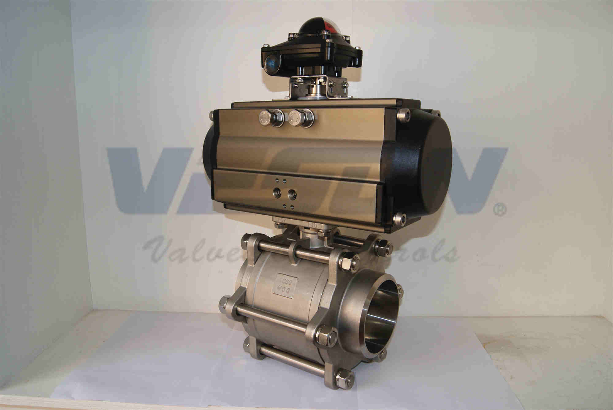 2 Pcs Full Bore Pneumatic Ball Valve Fire Safe Design Flanges ANSI B-16.5 S-150