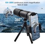 4K 10-300X40mm Phone Monocular Telescope Super Telephoto Zoom Monocular