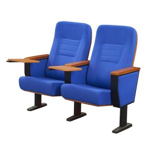 Quality Dark blue Wooden Armrest Stain Resistant Folding Cinema Seats wholesale