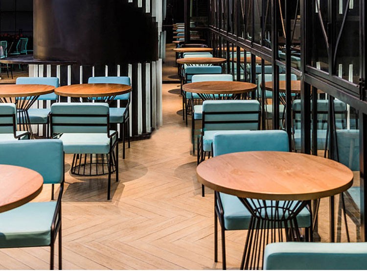 Metal Leather Coffee 43*43*79CM Restaurant Dining Chair