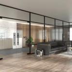 Modern Sound Proof Glass Partition With Powder Coating Aluminum Frame