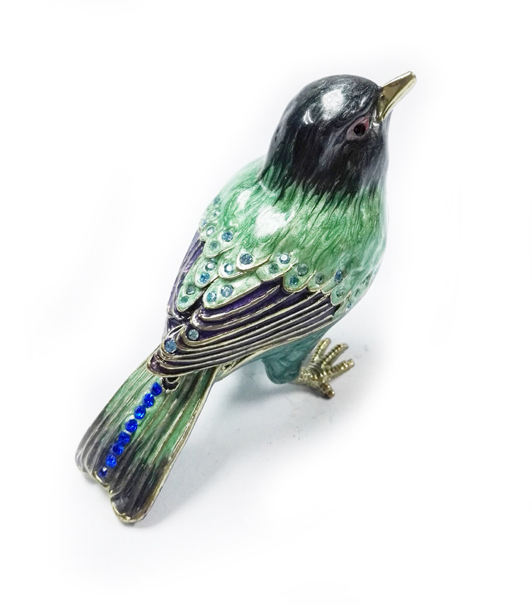 Animal Bird Trinket Box Animal Jewelry Box Blue Bird Metal trinket box