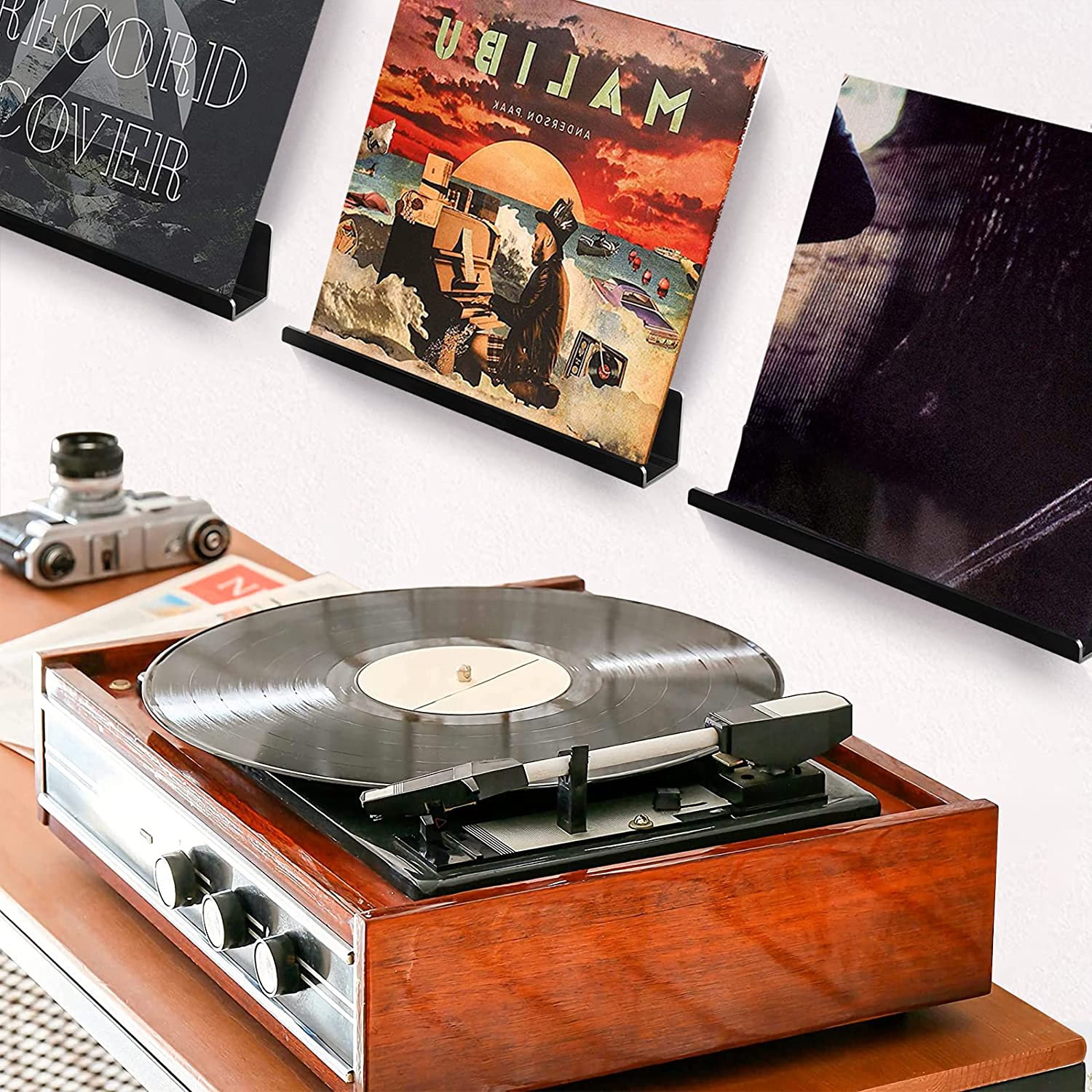 Metal Vinyl Record Shelf Wall Mount Decor Standard Design for Music Records Collector