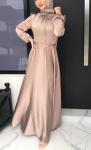 Small Quantity Clothing Factory Dubai Women'S Long Sleeve Satin Maxi Dress With