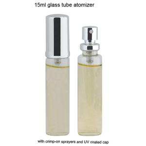 Quality 15ml Glass Tube Spray Bottle Small Plastic Cosmetic Containers With Lids wholesale