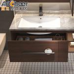 Waterproof Rectangle Bathroom Vanity Units / Cabinet Set With Sink And Side