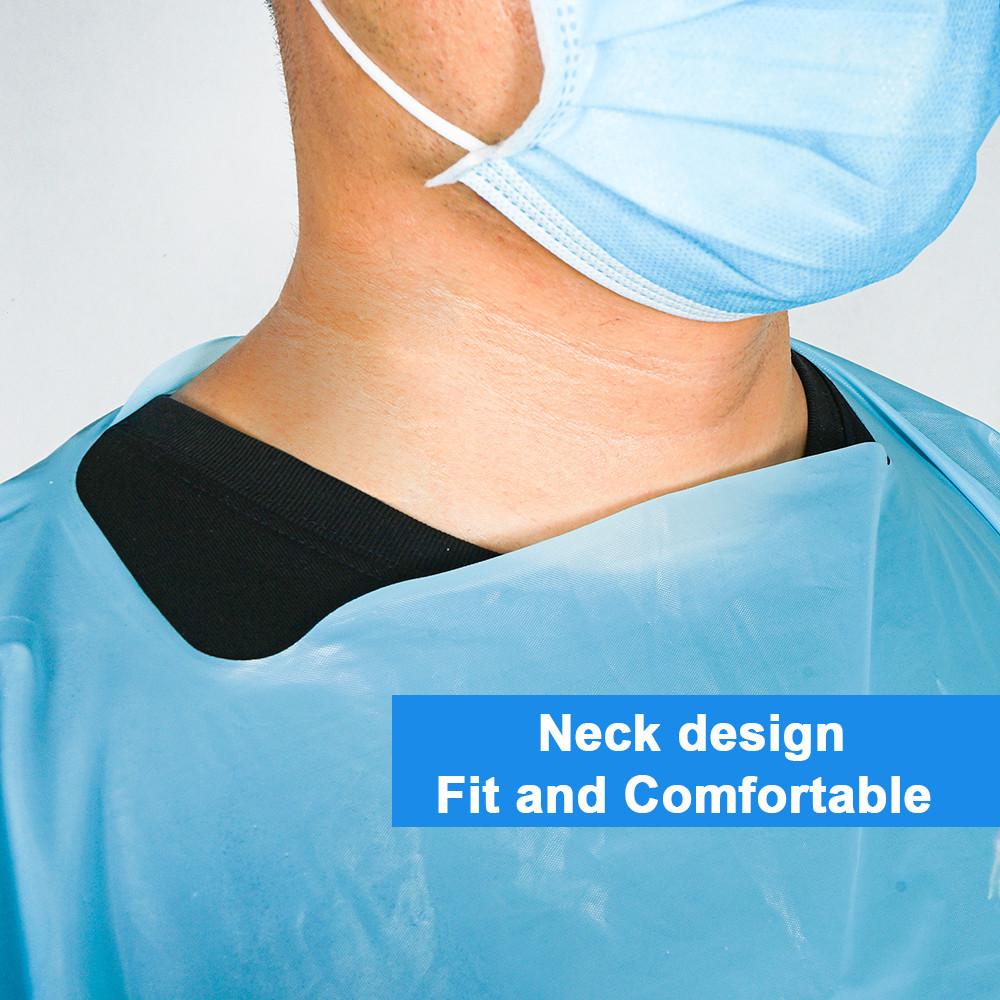 Disposable Medical Fluid Resistant CPE Gown , Disposable Apron Gown Long Sleeve