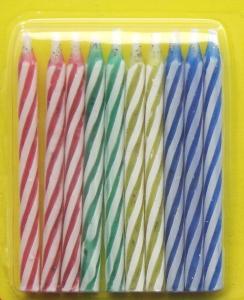 Quality Long Spiral Pattern Magic Relighting Birthday Candles Unscented SGS Certificated wholesale