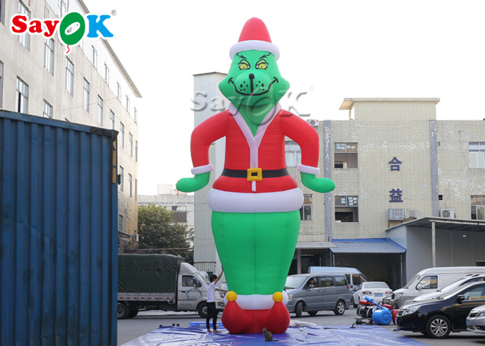 Green Hair Clown Inflatable Cartoon Characters For Advertising Double Sewing