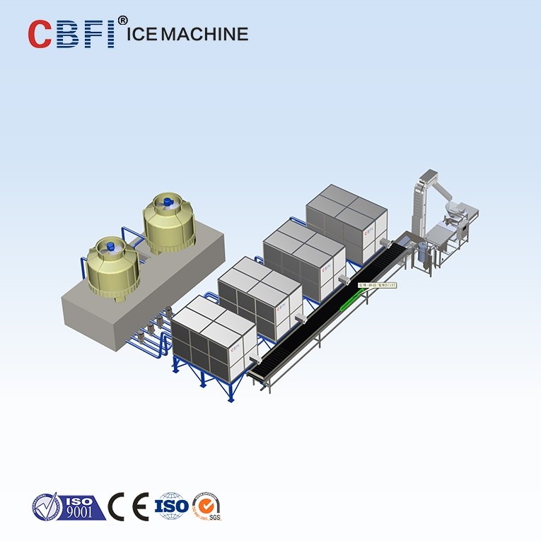 Water Cooling India Ice Cube Machine / Large Ice Cube Maker