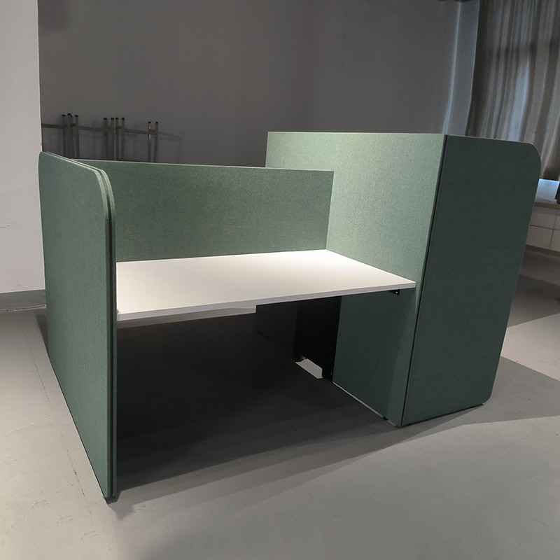 High-end Green Fabric Office Workstation Cubicles Workstation Partition For 3 Person