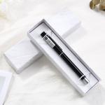 white special paper texture pen box luxury ballpoint pen pack box custom gift