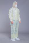 Yellow PP SMS SF Disposable Coveralls With Hood