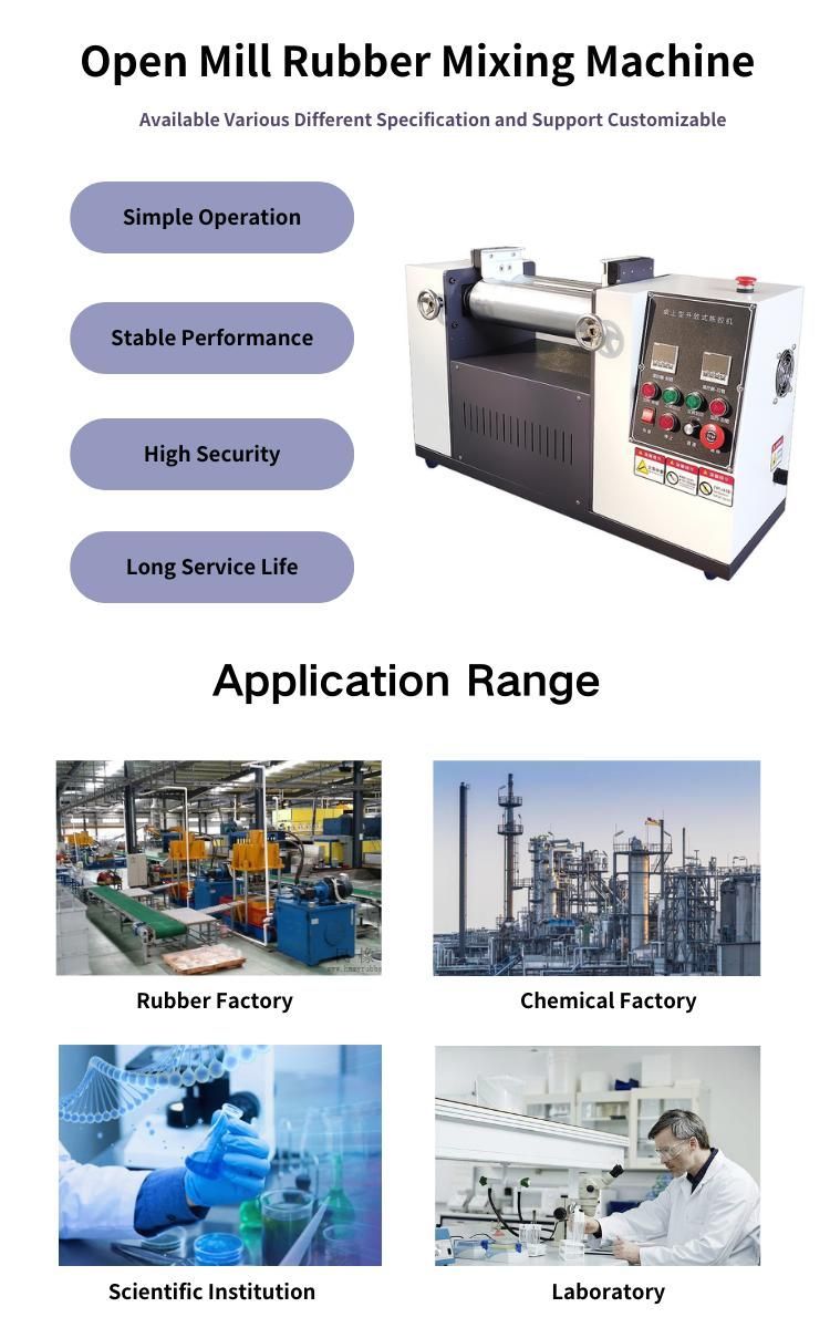 Safe and Efficient Rubber Two Roll Open Mill Mixer Machine