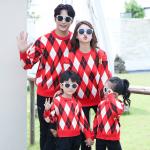 Stylish Pullover Parent-Child Sweater with Long Sleeve and Embroidery Accents