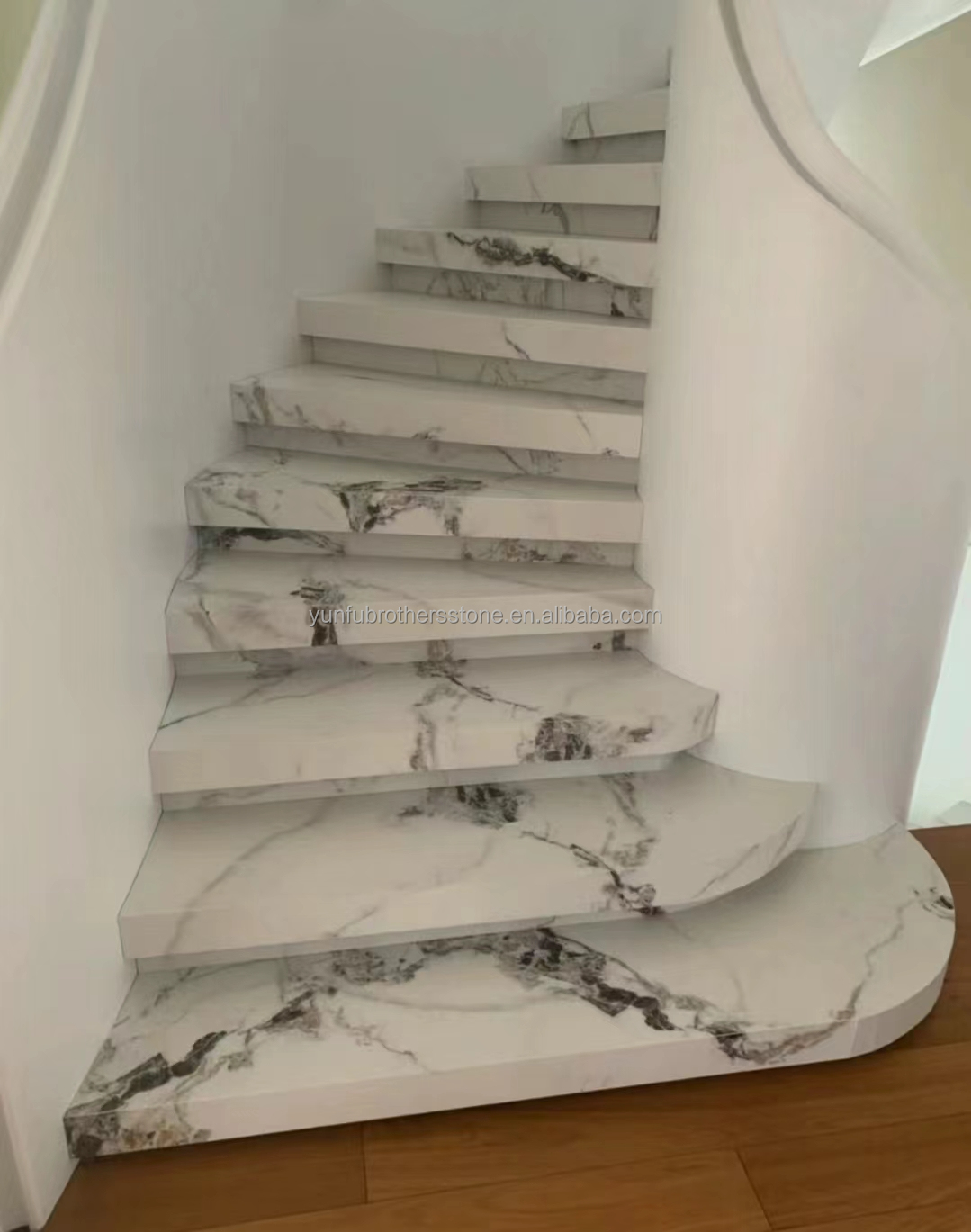 Straight Stair Non Slip Stair Treads with Sintered Stone Big Slabs from Special Stock