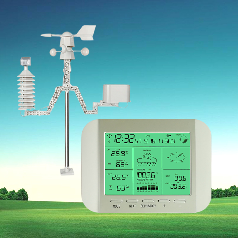 Outdoor Intelligent Solar Wireless Weather Station With LCD Large Screen Display And WIFI