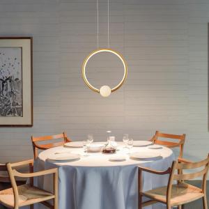 Quality Lightweight Simple Kitchen Island Modern Ring Chandelier LED Pendant Circle Lights 19W 25w wholesale