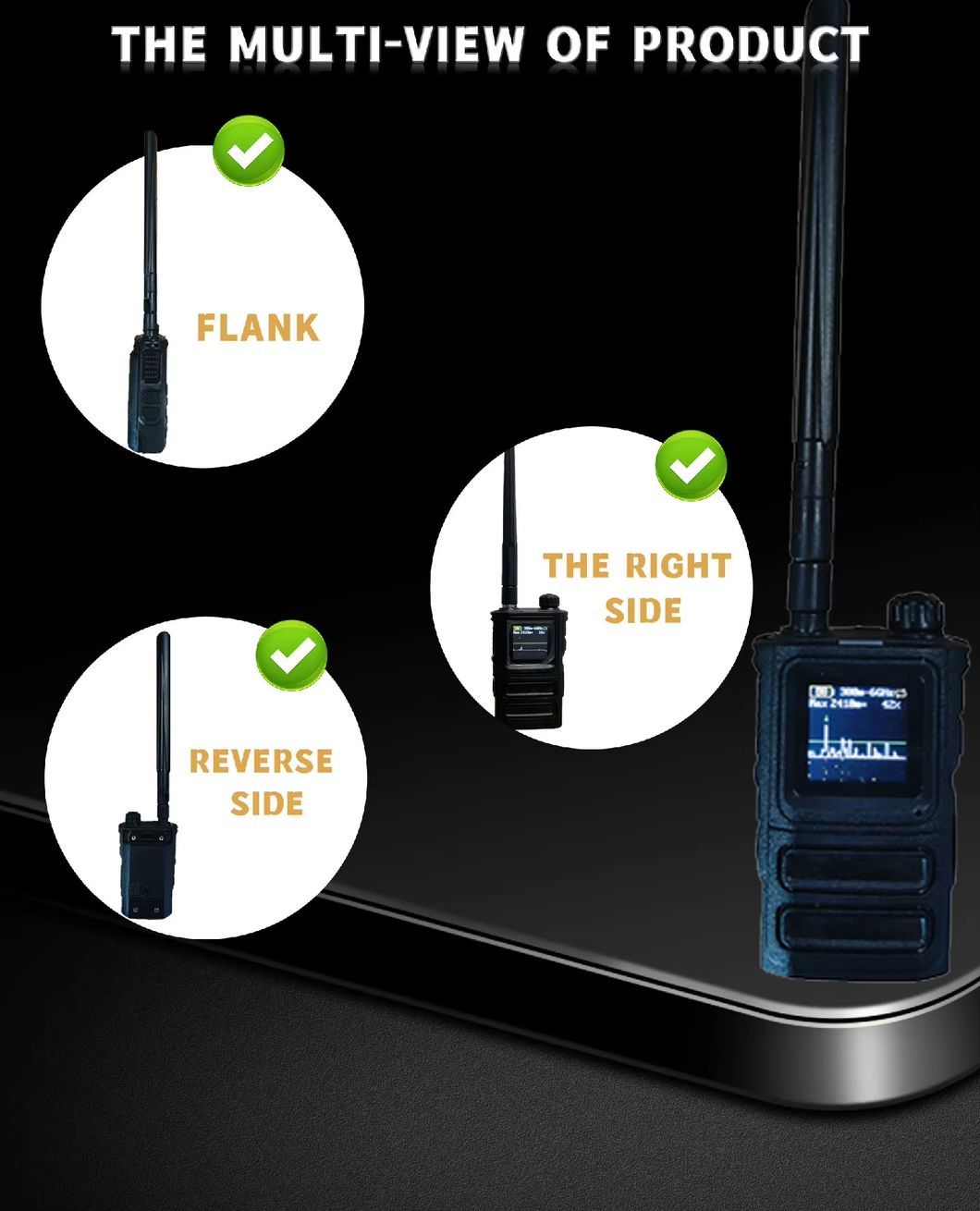 Ultra Wide Full Band Wearable Drone Detector 300MHz-6000MHz with Sound Light