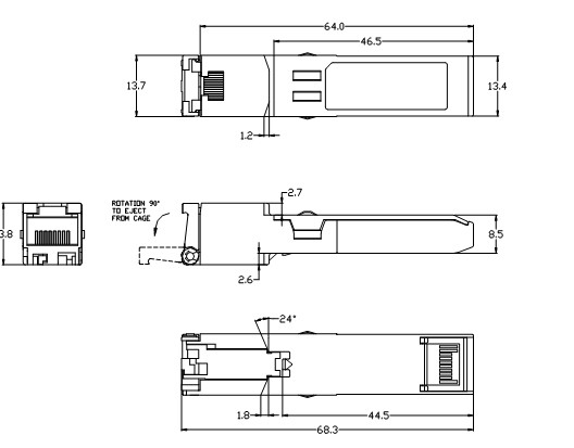 10/100M RJ45 Copper 100M SFP Transceiver Module cisco Huawei juniper Nokia ZTE Compatible