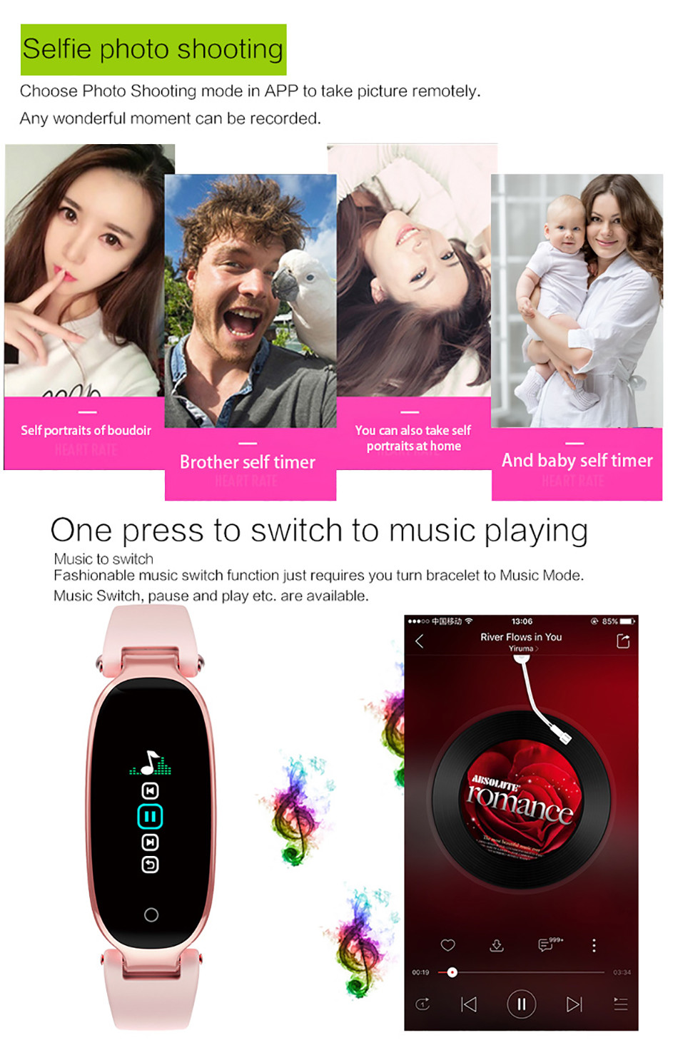 500ma 80*160 Dots Womens Fitness Smartwatch For Running And Swimming