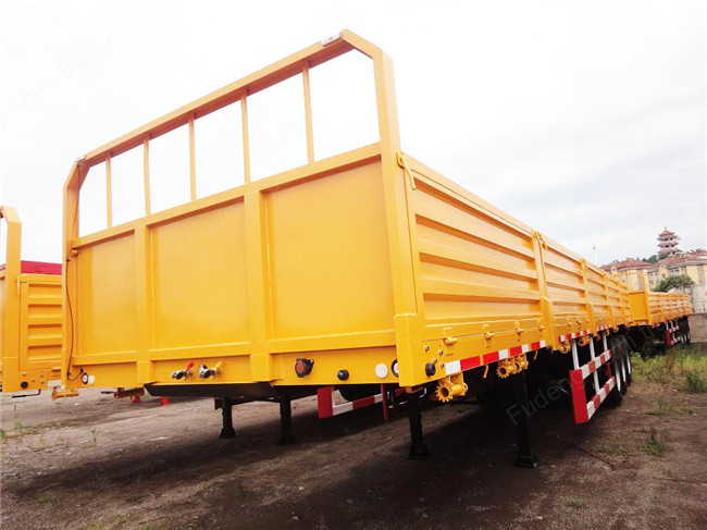 2 / 3 Axles 40ft Flatbed Side Wall Semi Trailer Fence Height 600mm - 1800mm