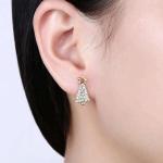 Wholesale Fashion Jewelry Star Zircon Earring Gold Plated Christmas Tree